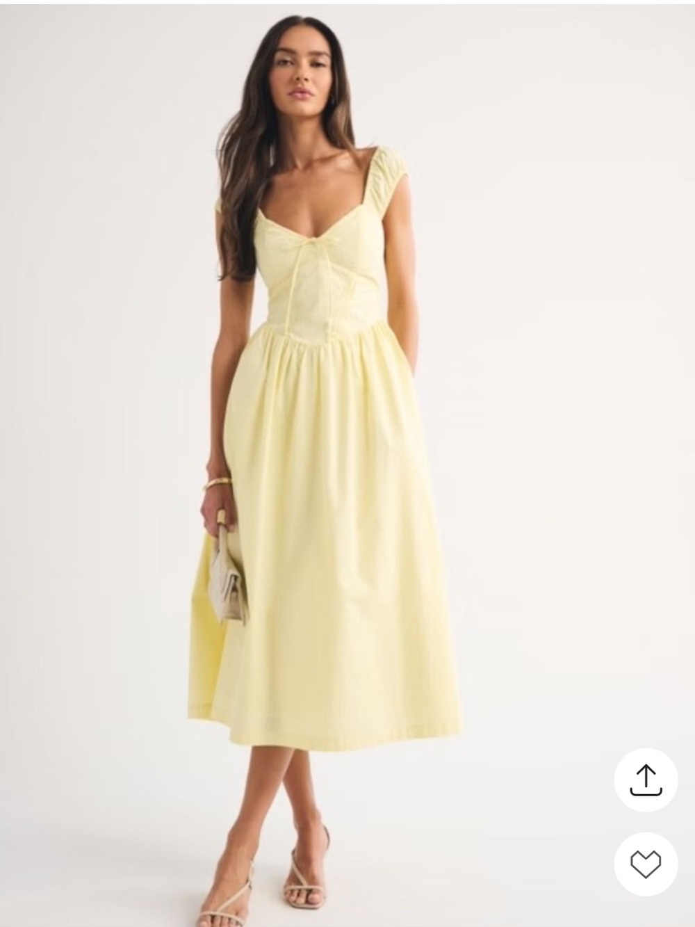 A&F Cotton Bra-Free Cap Sleeve Midi Dress